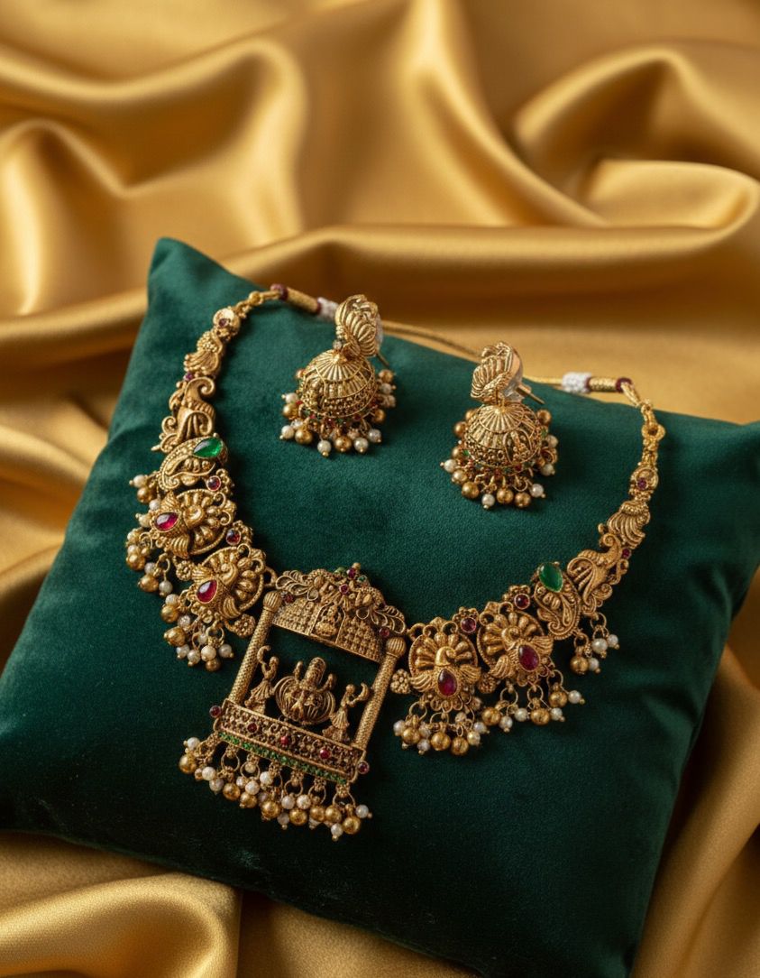 Lakshmi Heavy part wear necklace with jimika